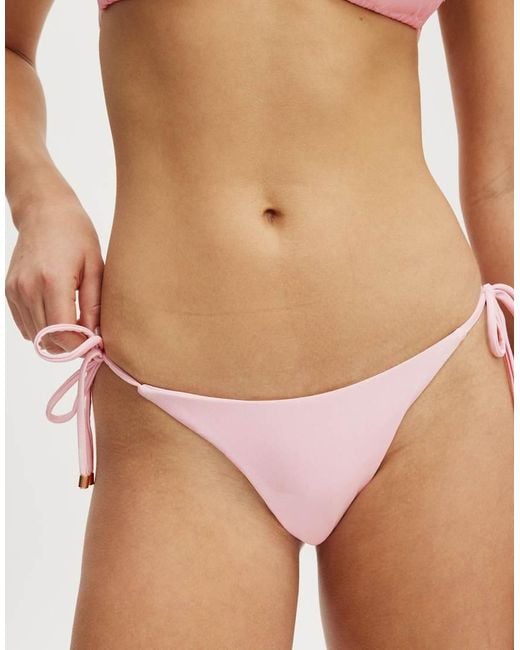 Cotton On Natural String Triangle Bikini Top