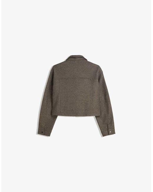 Bershka Black Soft Felt Texture Jacket