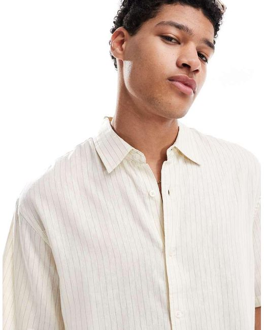 Camicia Écru di Pull&Bear in White da Uomo