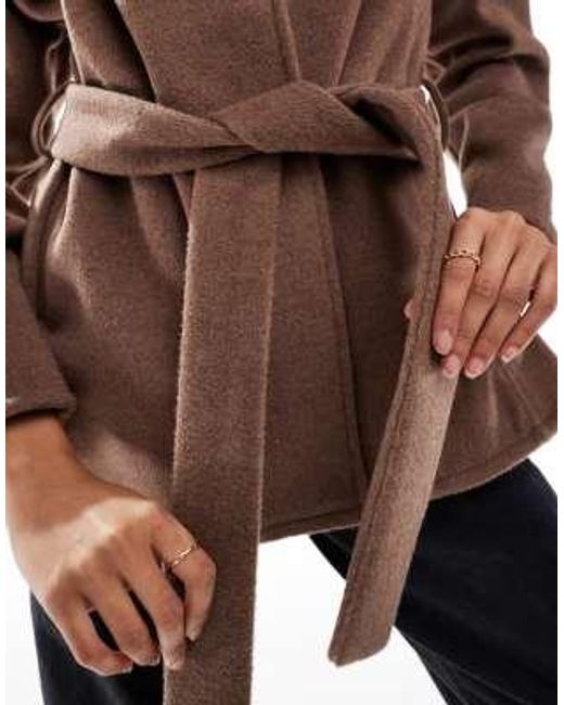 ASOS Multicolor Belted Collarless Formal Coat
