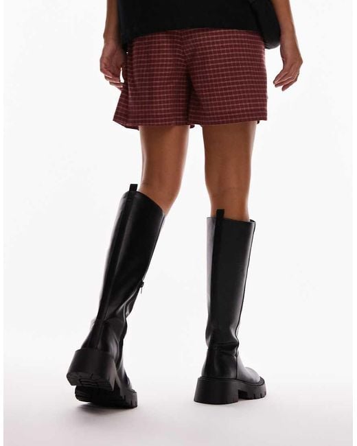 TOPSHOP White Riya Knee High Chunky Boots