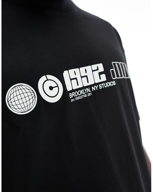 ASOS Oversized T-Shirt Met Grafische Straatprint in het Black voor heren