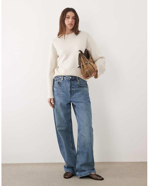 Threadbare Natural Jumper With Wide Cuff Detail