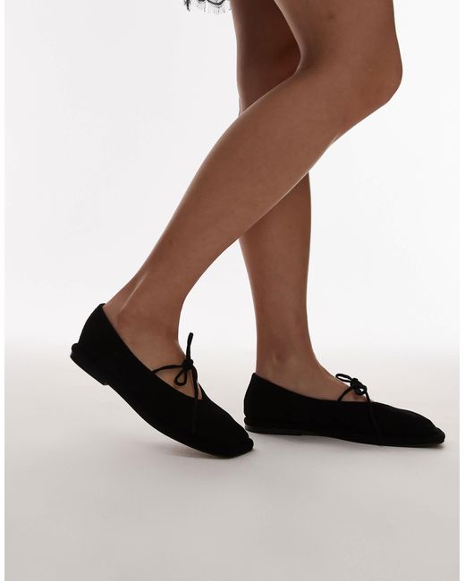 TOPSHOP Brown – alaia – wildleder-ballerinas