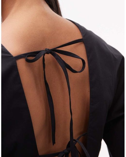 TOPSHOP Black Deep V Playsuit