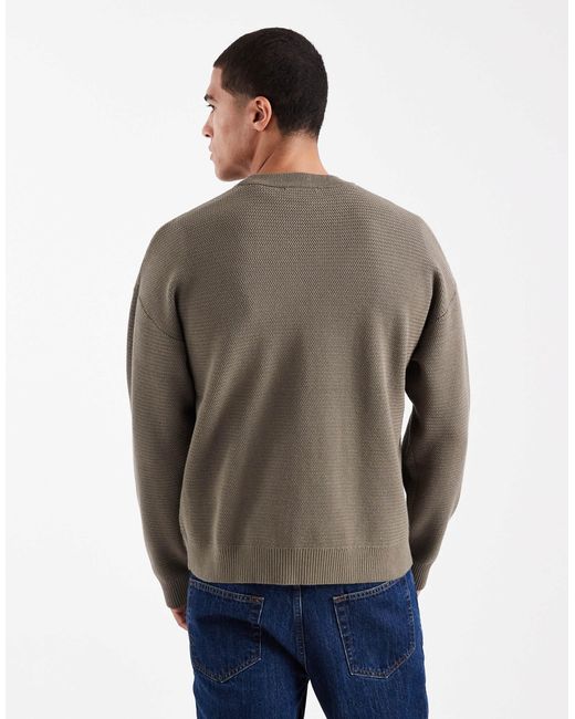 Pull col rond coupe oversize - marron clair Only & Sons pour homme en coloris Gray