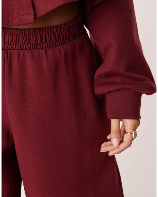 ASOS Red Asos Design Petite Interlock Barrel Leg jogger