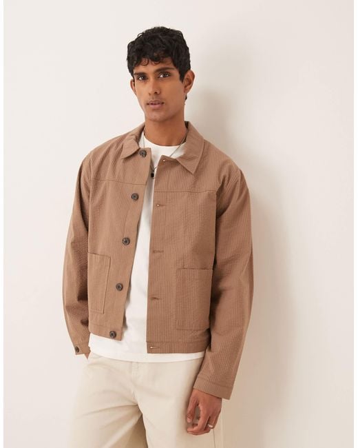 ASOS Natural Smart Co-ord Harrington Jacket for men