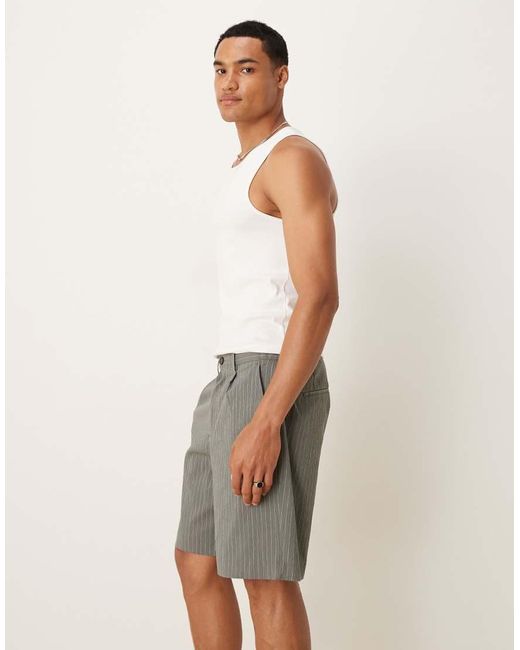 Mango White Cotton Tailored Short for men