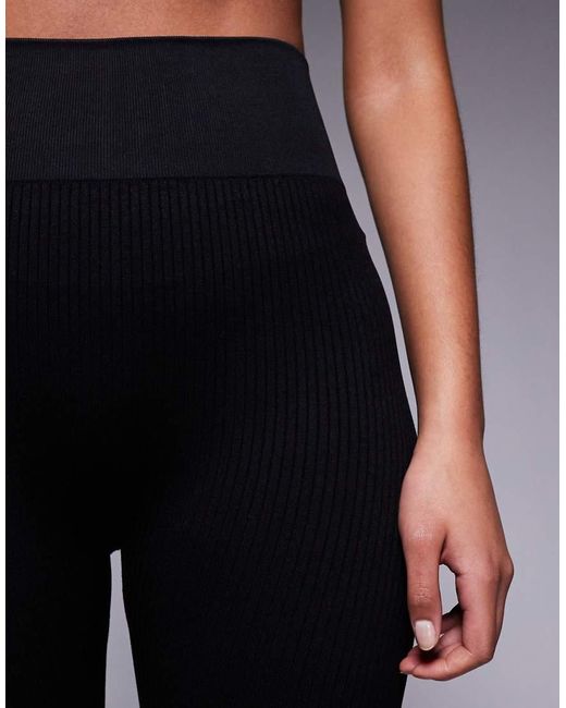4505 Black Tall Icon Seamless Rib Gym leggings
