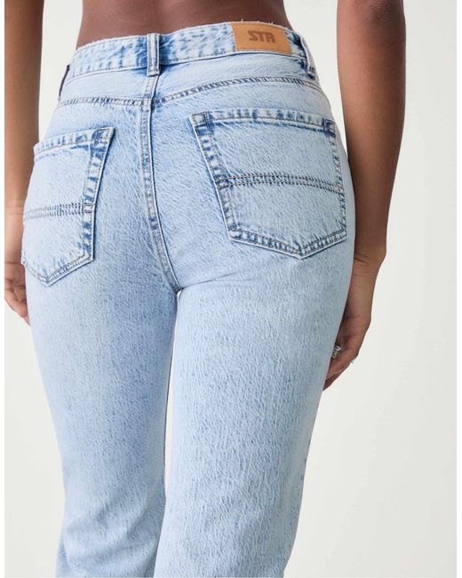 Stradivarius Blue – bequeme, gerade geschnittene jeans