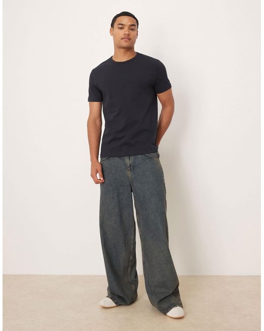 T-shirt ajusté en pur coton épais ARKET pour homme en coloris Blue