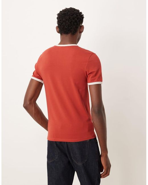 ASOS Red Muscle T-shirt With Chained Graphic for men