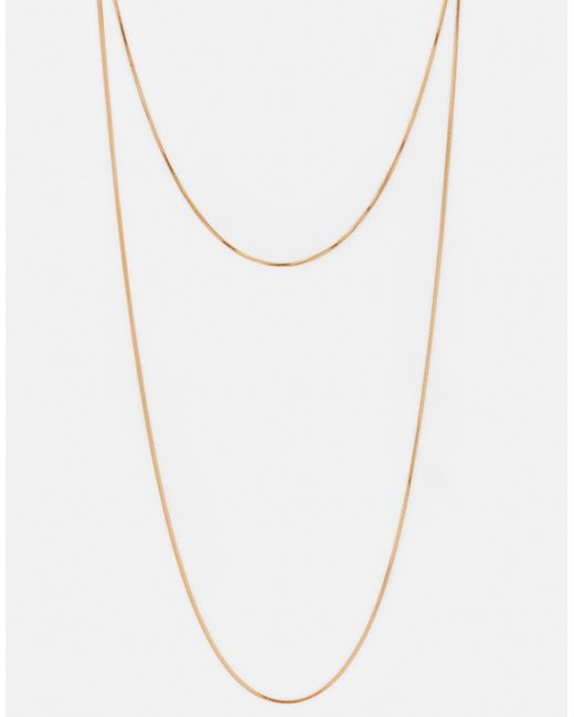 Collier double rang Pull&Bear en coloris White
