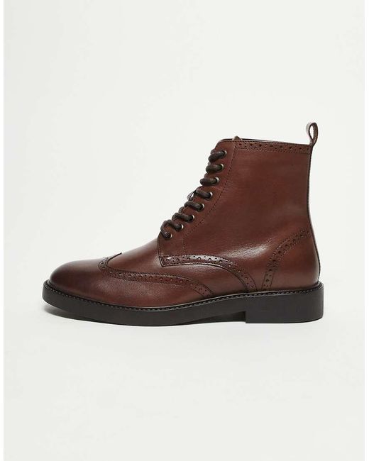 ASOS Brown Lace Up Boots for men