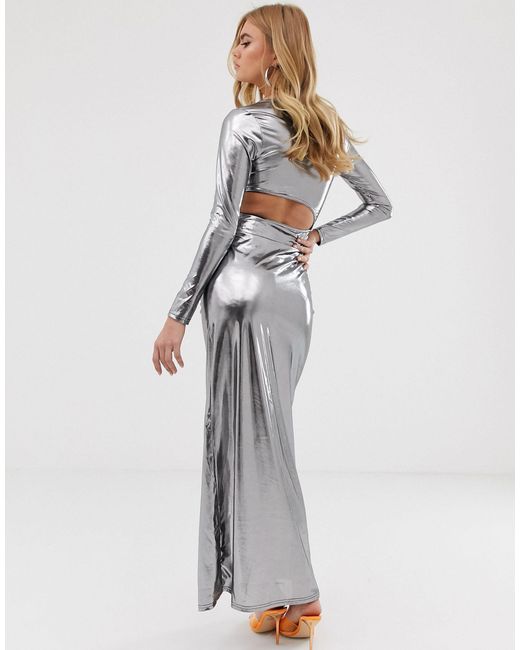 cut out maxi dress with thigh split