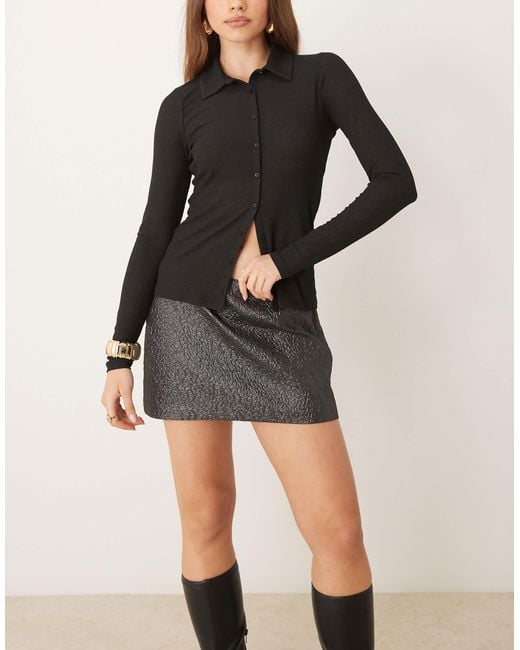 Jupe-short courte - métallisé Abercrombie & Fitch en coloris Black