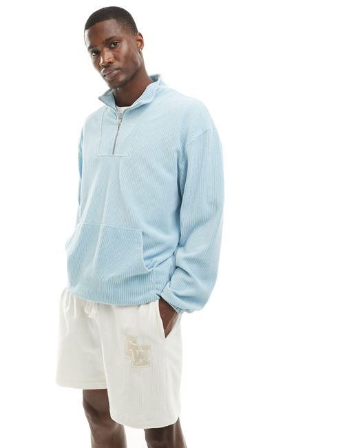ASOS – strukturiertes oversize-sweatshirt in Blue für Herren