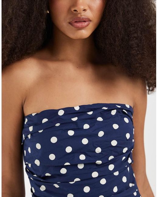 Gap Blue Drop Waist Bandeau Maxi Dress