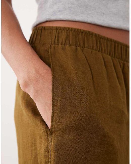 Mango Brown 100% Linen Trouser