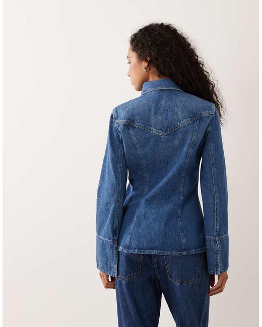Boss Blue Fitted Denim Shirt