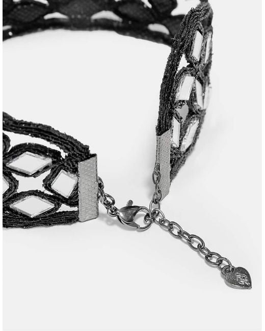 Stradivarius White Mirror Wave Choker