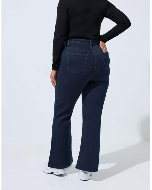 Yours Clothing Blue Flared Seam Detail Jeans
