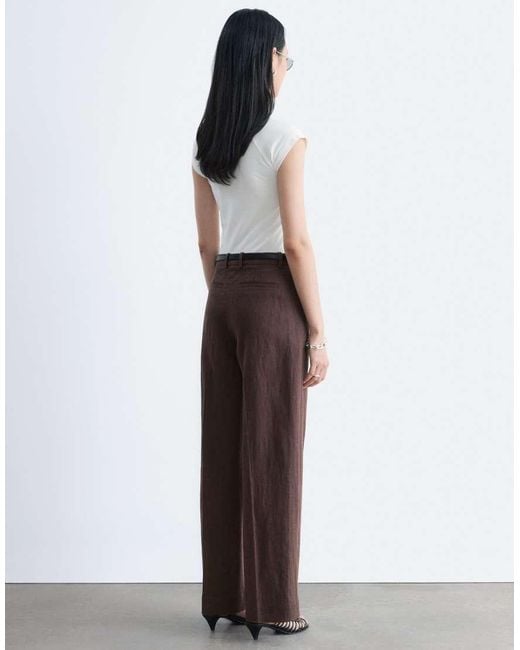 & Other Stories White Pure Linen Tailored Pants