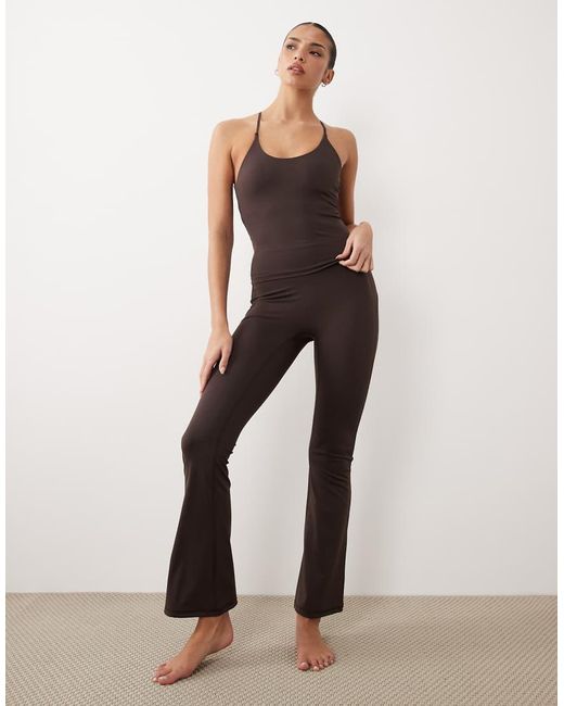 Gina Tricot Brown Mix And Match Flare Yoga leggings