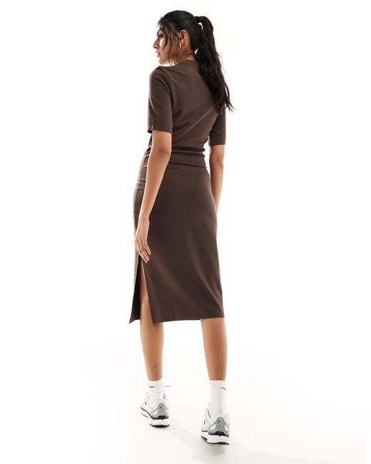 Nike Brown Essential Mini Swoosh Midi Dress
