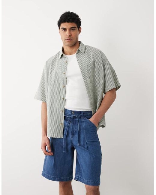 ASOS Blue Loose Denim Jorts for men