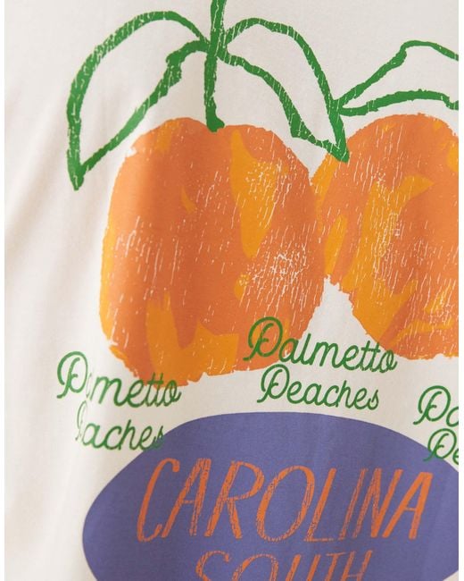 ASOS White Oversized T-Shirt With Peaches Graphic for men