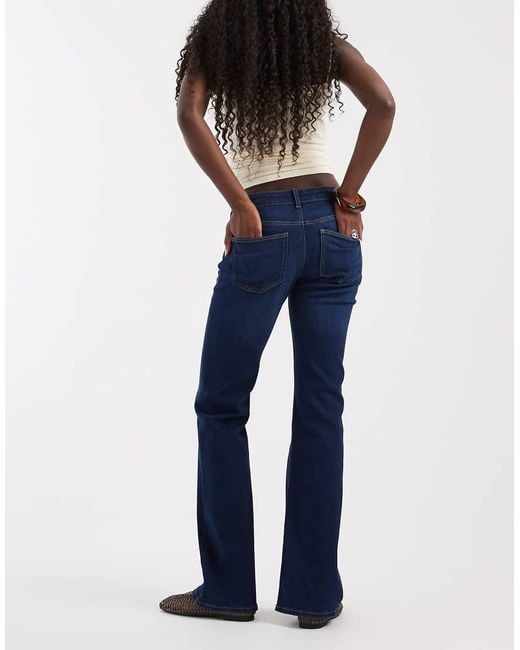 ONLY Blue Lola Super Low Waist Flared Jeans