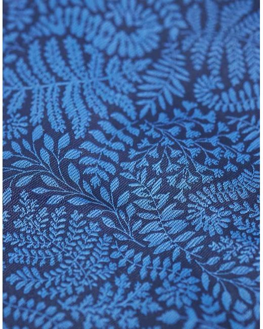 ASOS Blue Leaf Floral Tie And Pocket Square for men