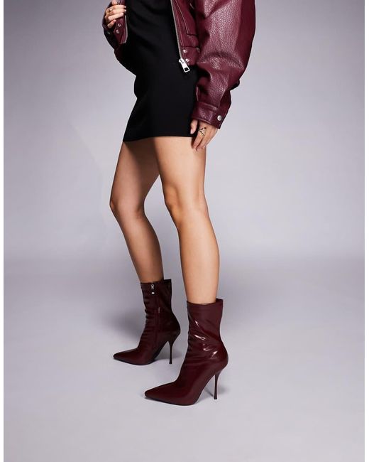 SIMMI Red Simmi London Miletus High Heeled Ankle Boots