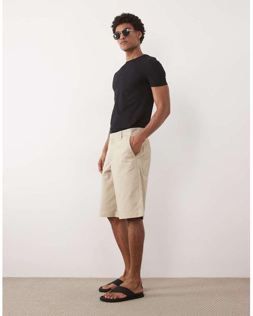 Threadbare Baggy Short in het Natural voor heren