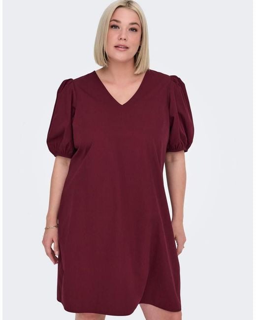 Vestido Rojo Vino De ONLY de color Red