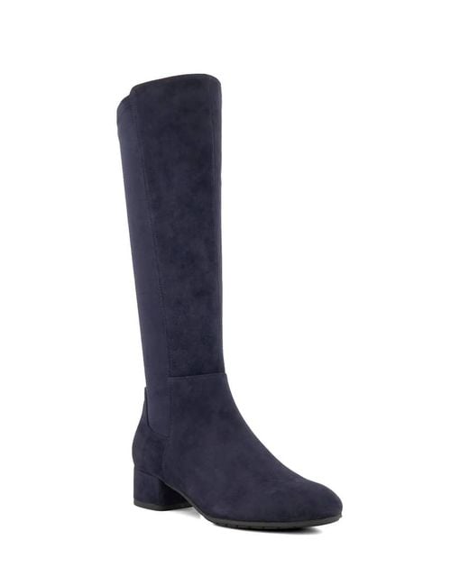 Dune Blue Tayla Knee Boots