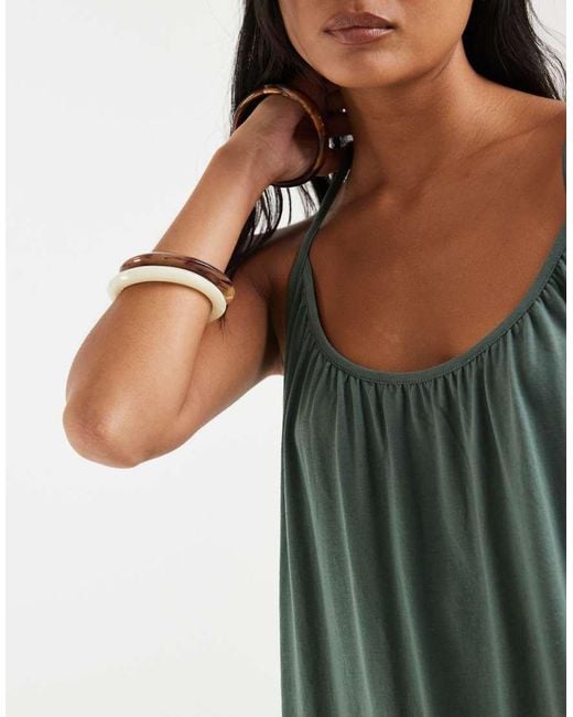 Vero Moda Green Chuck-on Cami Maxi Dress