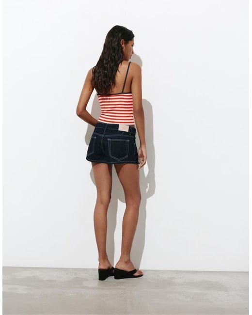 Pull&Bear Red Striped Strappy Top