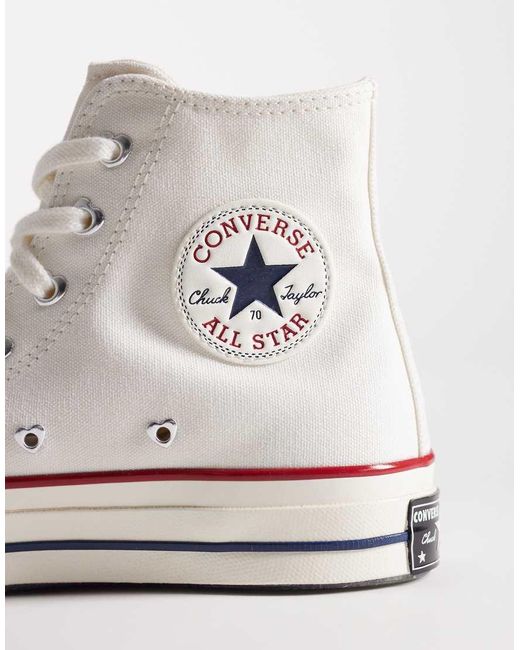 Converse Natural Chuck 70 Hi Trainers With Love Detail