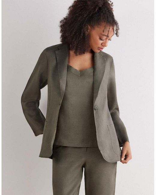 Intimissimi Gray The Pure Linen Plain-Weave Linen Jacket