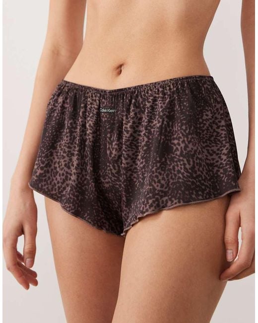 Calvin Klein Black Signature Satin Tap Shorts
