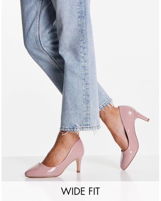 Simply Be Blue Simply Be Extra Wide Fit Rhea Heeled Shoes