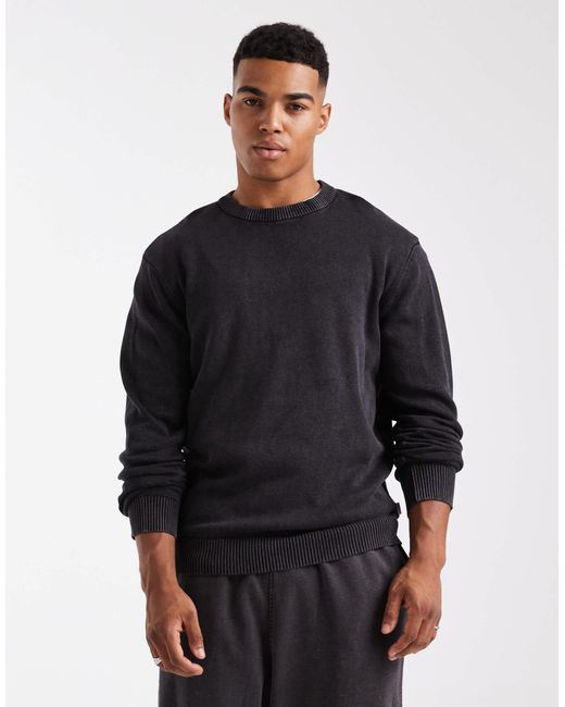 Pull délavé Jack & Jones pour homme en coloris Black