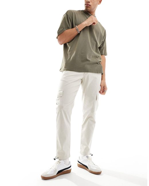 Pantalon cargo fuselé - taupe ASOS pour homme en coloris White