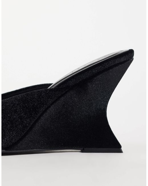 ASOS Black Navigate Peep Toe Wedges