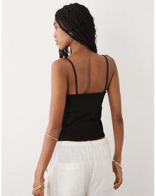 Miss Selfridge Black Under Bust Seam Detail Cami Top