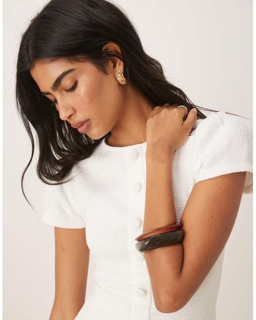 ASOS Natural Bubble Hem Button Down Mini Dress