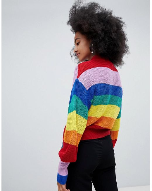 Multicolor crew neck sweater sale